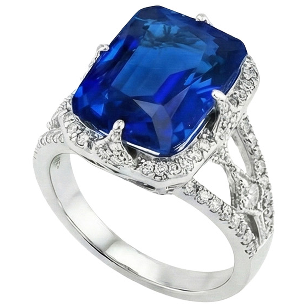 Grande Zaffiro Anello di Fidanzamento