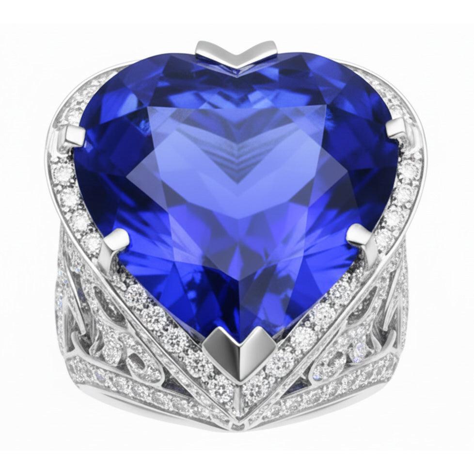 Grande Blu Zaffiro Anello