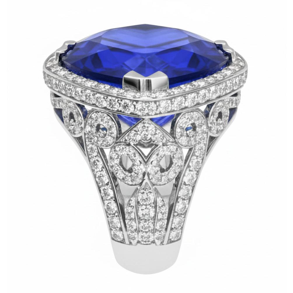 Grande Blu Zaffiro Anello