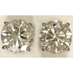 Grandi Orecchini A Bottone Con Naturale Diamanti Grandi