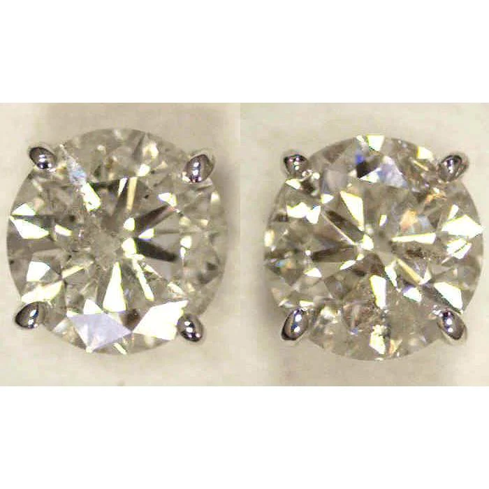 Grandi Orecchini A Bottone Con Naturale Diamanti Grandi