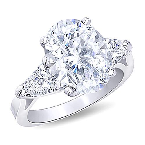 Grandi Gioielli Con Anello Per Anniversario Di Genuino Diamanti Con Tre Pietre Da 4.31 Carati