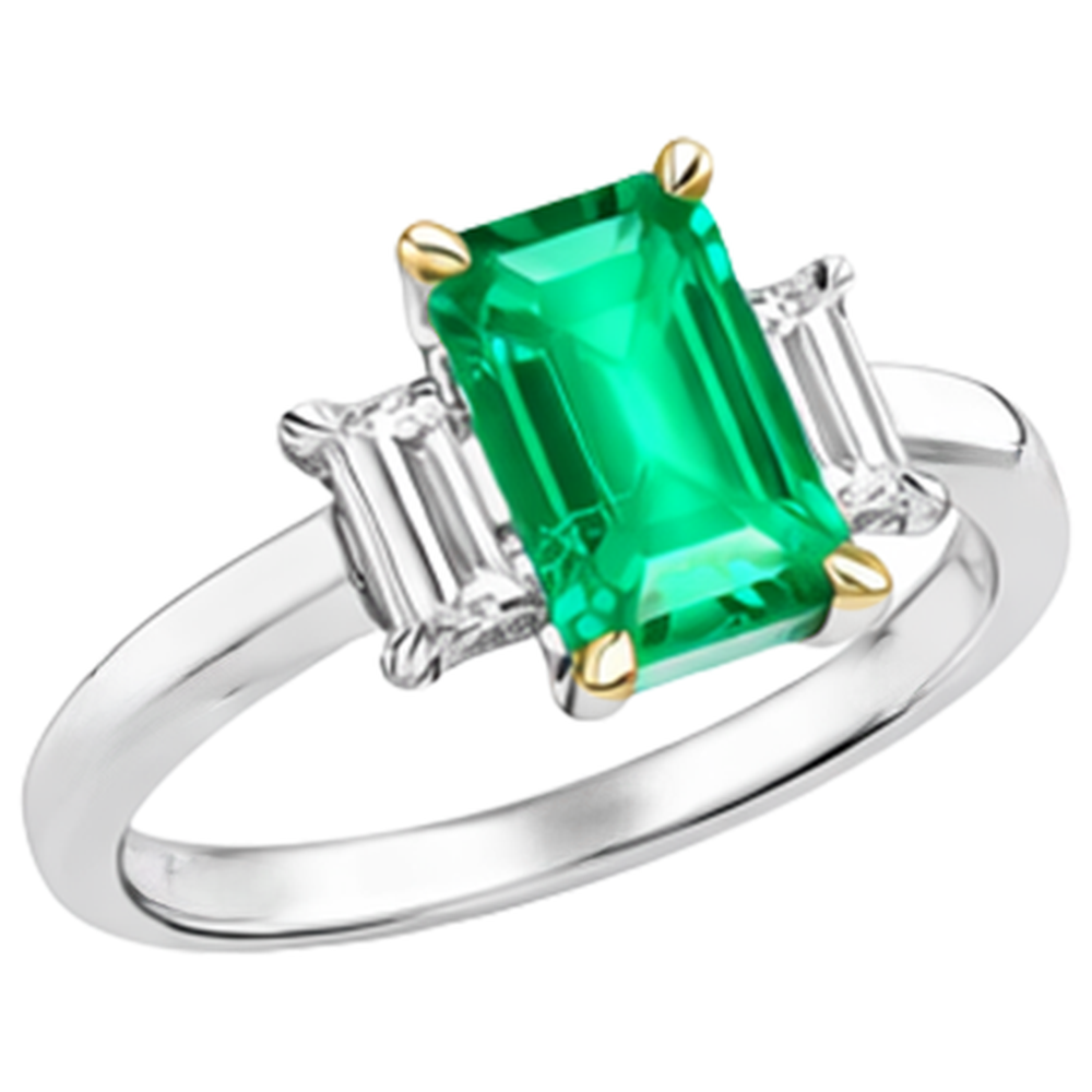 Realizzato a mano Anello con Pietra Preziosa 2 carati – vista laterale
