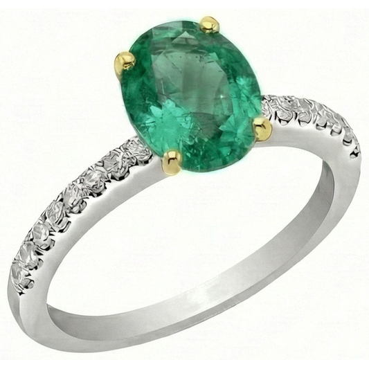 Firmato Anello Pietra Colorata 2 carati – vista frontale