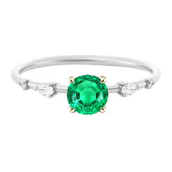 Premium Anello Anniversario Smeraldo Fine Anello con Pietra