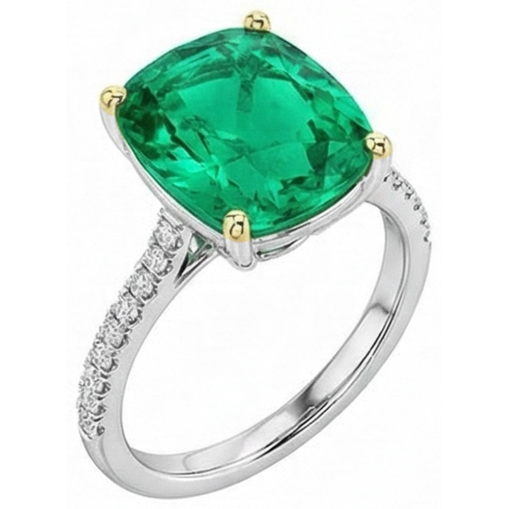 Elegante Smeraldo Colombiano Anello con Gemma 4 carati – vista laterale