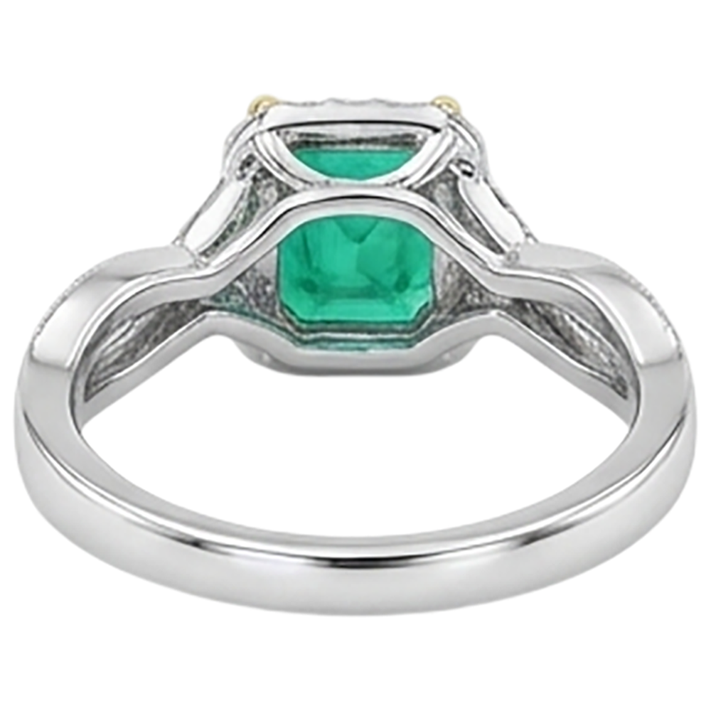 Anello con Gemma Oro Due Toni 14K con Smeraldo Fine – vista dettaglio