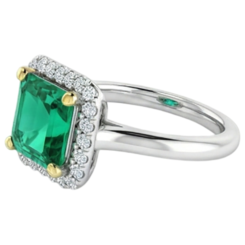 Smeraldo Fine Anello Pietra Colorata – vista profilo