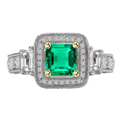Realizzato a mano Smeraldo Fine Anello Pietra Colorata 3 carati