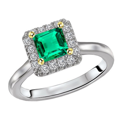 Senza tempo Anello con Pietra Preziosa con Smeraldo Colombiano