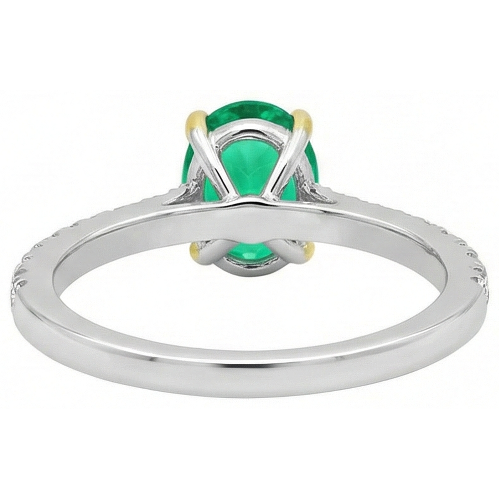 Fine Smeraldo Anello Pietra Colorata 2 carati – vista profilo