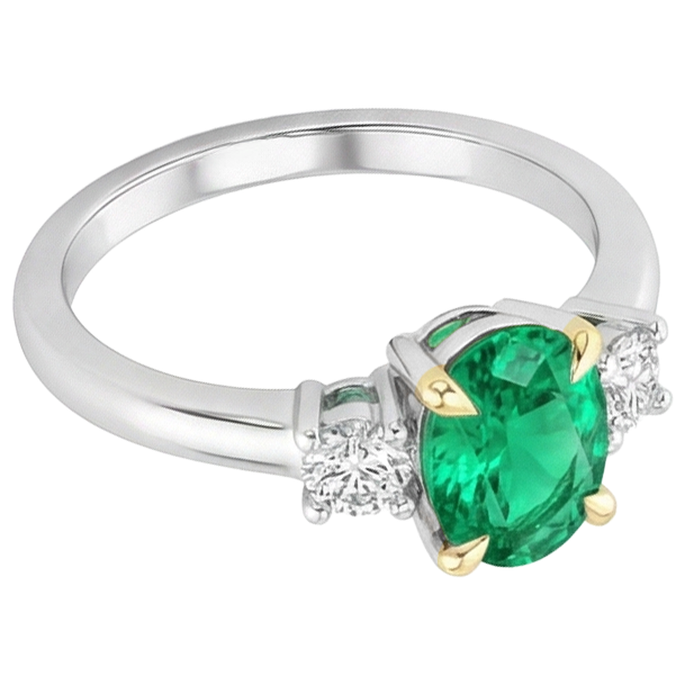 Fatto a mano Anello con Pietra Preziosa 2 carati – vista laterale