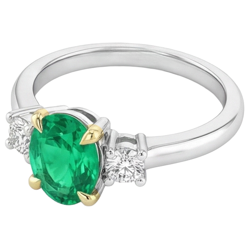 Fatto a mano Anello con Pietra Preziosa 2 carati – vista angolare