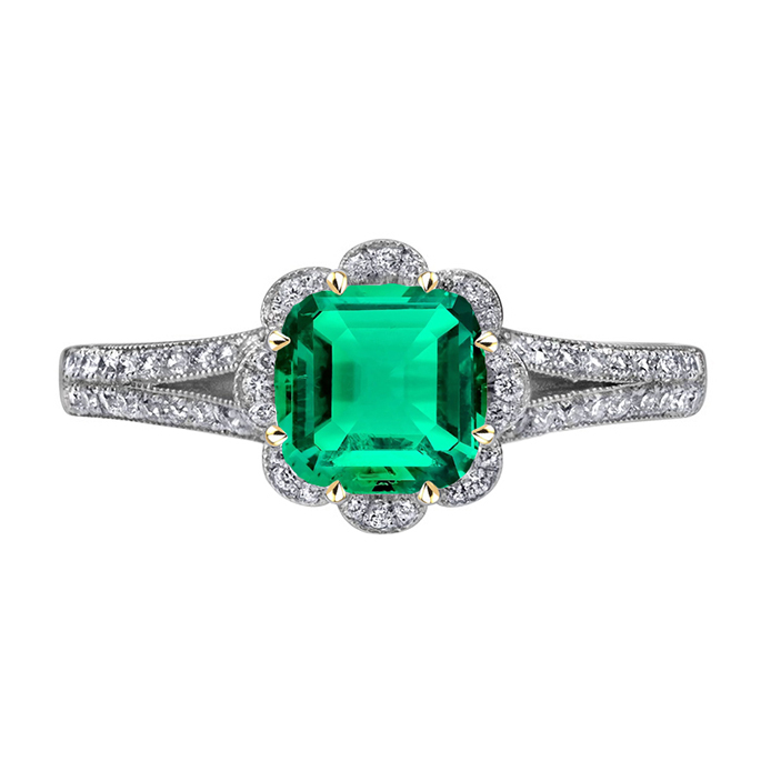Di lusso Smeraldo Fine Anello con Pietra Preziosa 3,50 carati – vista principale