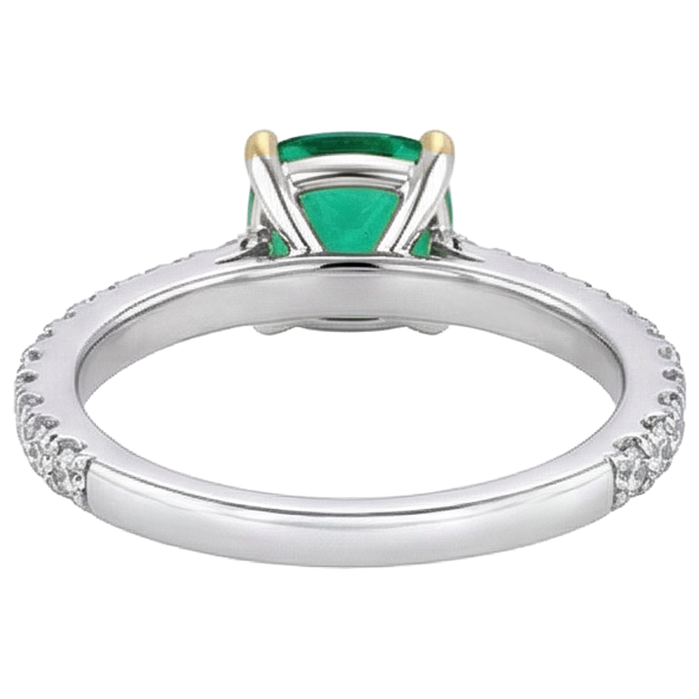 Elegante Smeraldo Fine Anello con Gemma 3 carati – vista posteriore