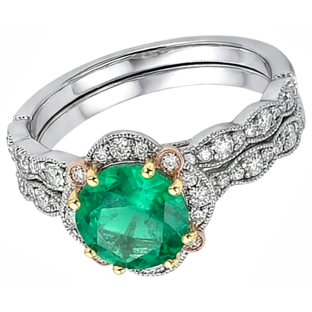 Smeraldo Fine Anello con Pietra Preziosa – vista profilo