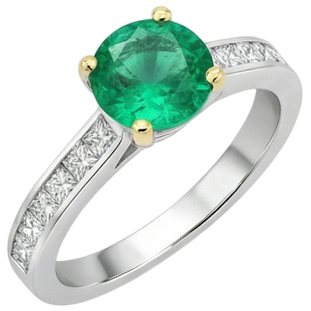 Su misura Smeraldo Fine Anello Pietra Colorata 2,50 carati – vista laterale