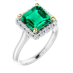 Castone Cattedrale Anello Pietra Colorata – Smeraldo Fine 3,50