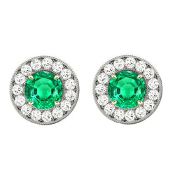 GIA-Certificato Smeraldo Colombiano Gemstone Earring 2 carati