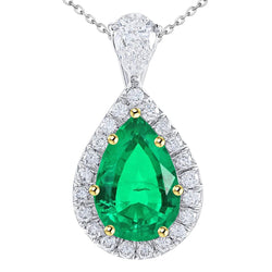GIA-Certificato Collana Pendente – Smeraldo Colombiano 4 carati
