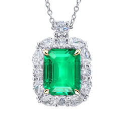 Smeraldo Fine GIA-Certificato Collana Pendente – 6 carati in Oro