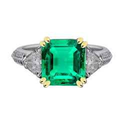 Anello Anniversario Smeraldo Fine Anello con Pietra Preziosa