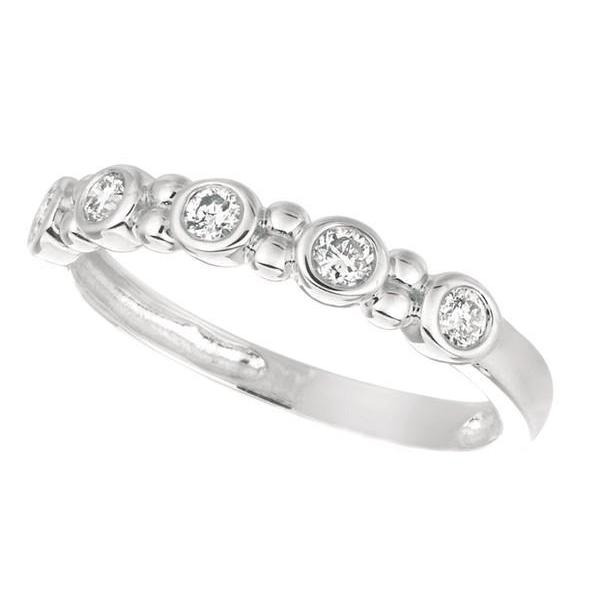 Gruppo Musicale Half Eternity In Oro Bianco Con Vero Diamante Tondo Brillante 0.25 Carati