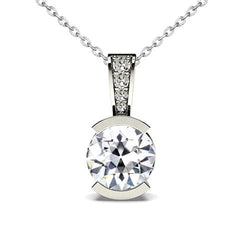 Diamante Collana Pendente 1 carati – Oro Bianco 14K
