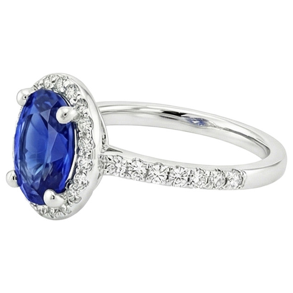 vero round diamante 3.25carati anello vista di profilo