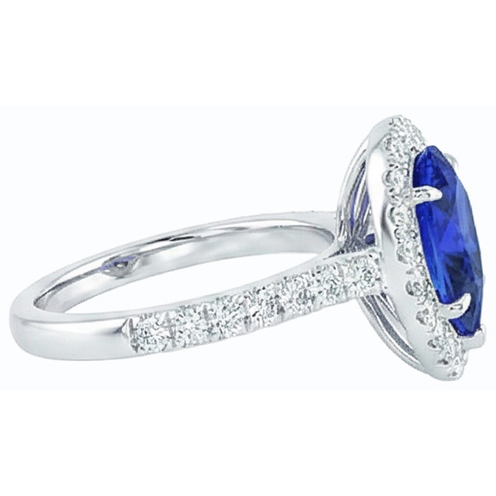 vero round diamante 4carati anello vista di profilo