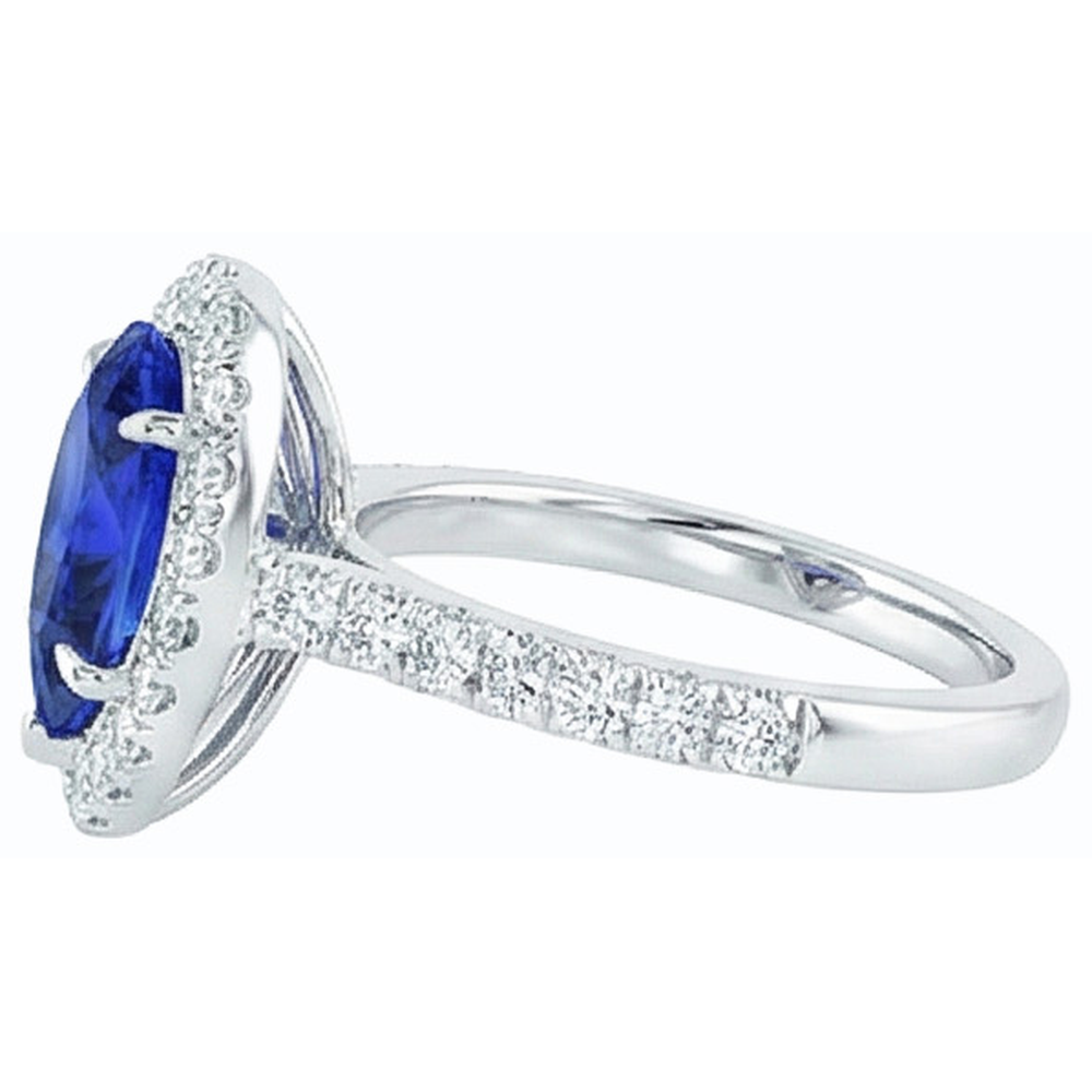 vero round diamante 4carati anello su bianco