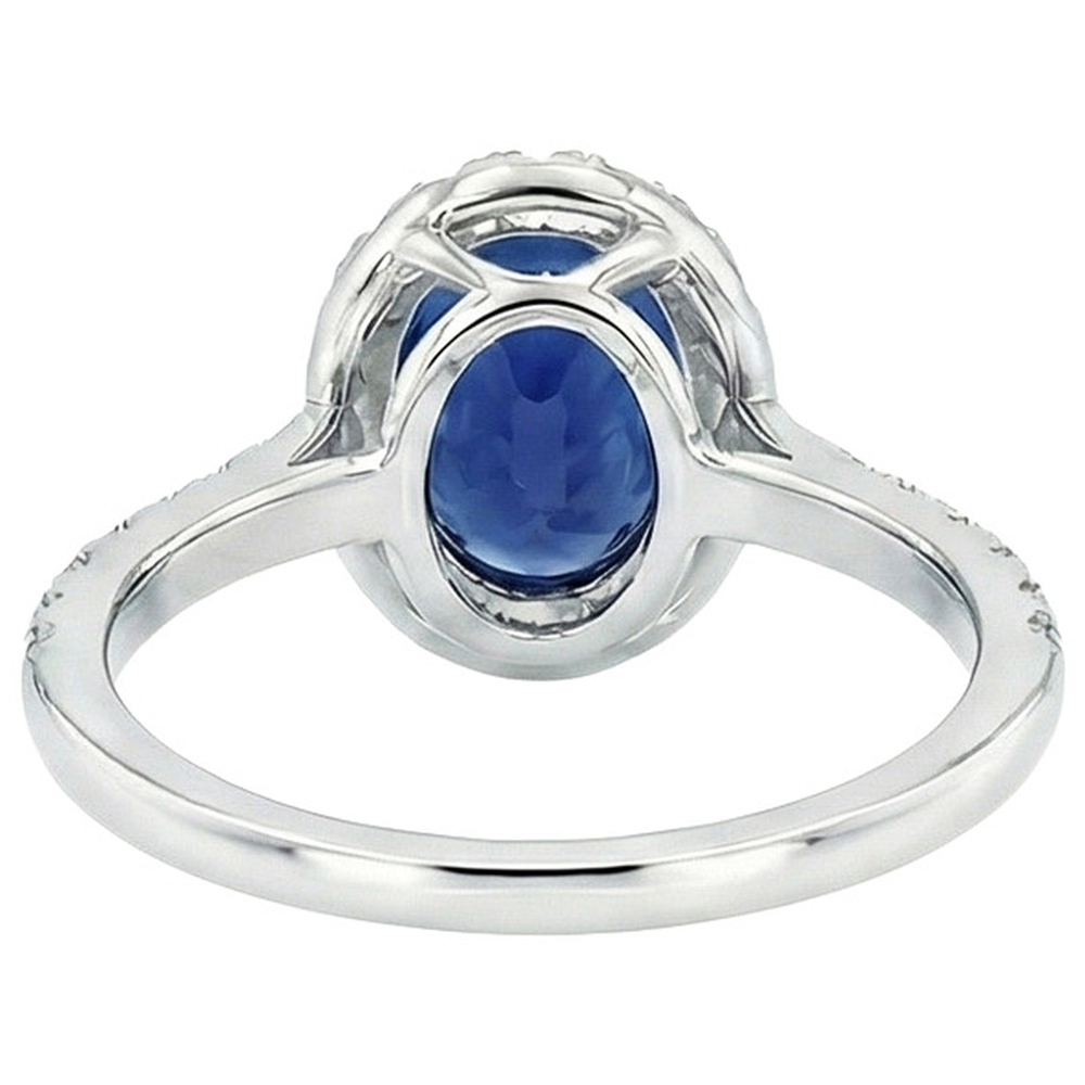 vero oval diamante 6carati anello vista di profilo