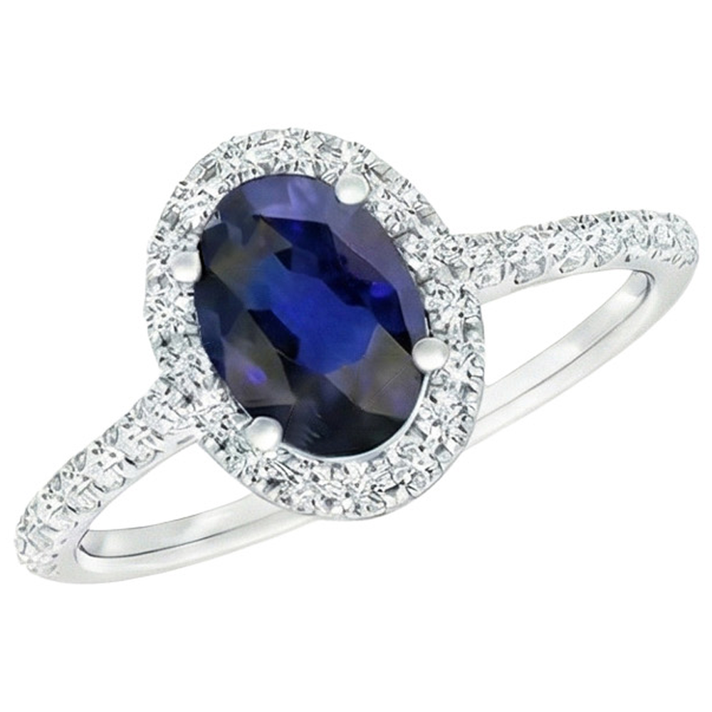 vero oval diamante 6carati anello angolo laterale