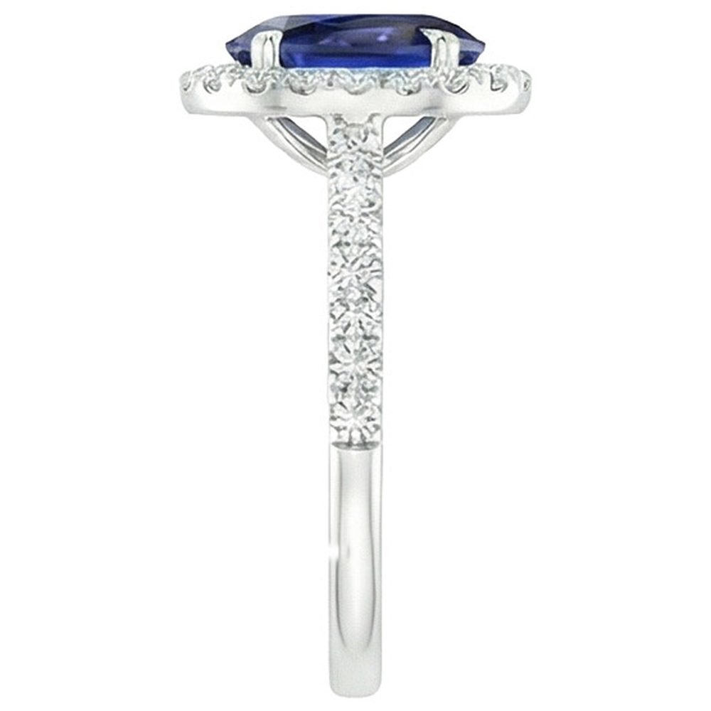 vero oval diamante 6carati anello vista dall'alto