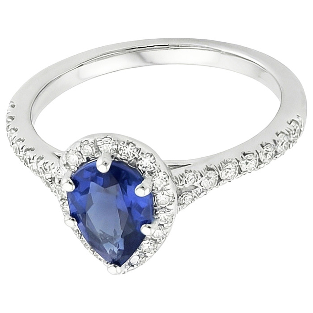 vero pear diamante 5.25carati anello angolo laterale