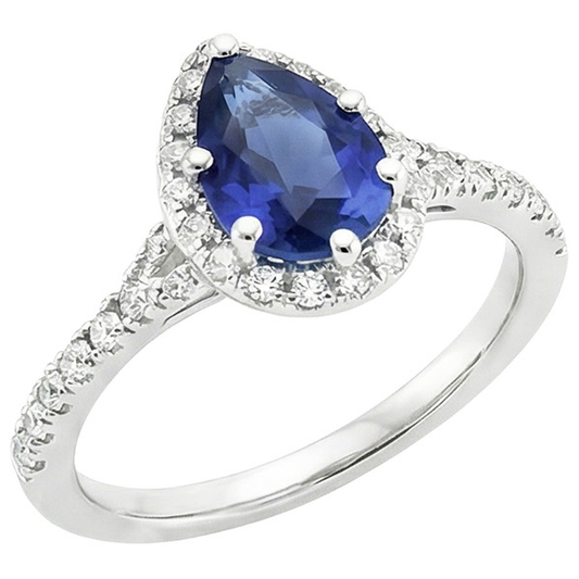 vero pear diamante 5.25carati anello dettaglio ravvicinato