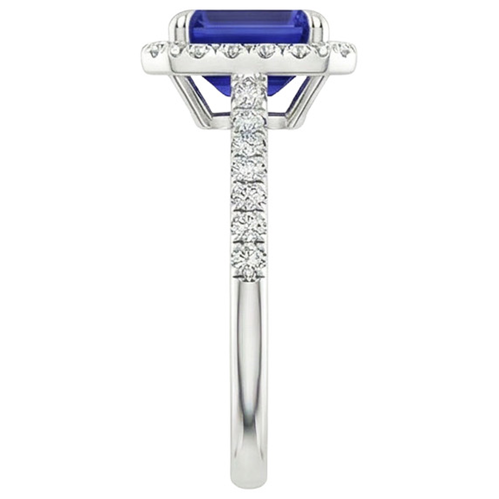 vero emerald diamante 4.25carati anello vista di profilo