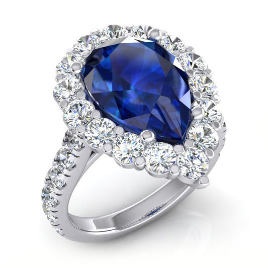 vero pear diamante 8carati anello angolo laterale