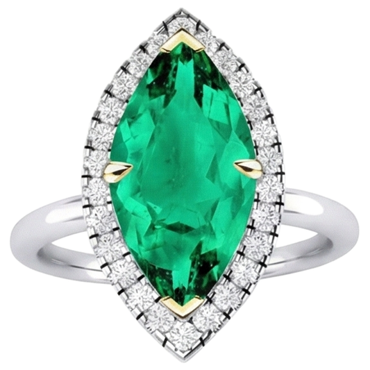 Brillante Anello Pietra Colorata 3 carati – vista frontale