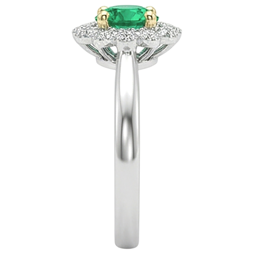 Anello Pietra Colorata Oro Due Toni 14K con Smeraldo Colombiano – vista dall'alto