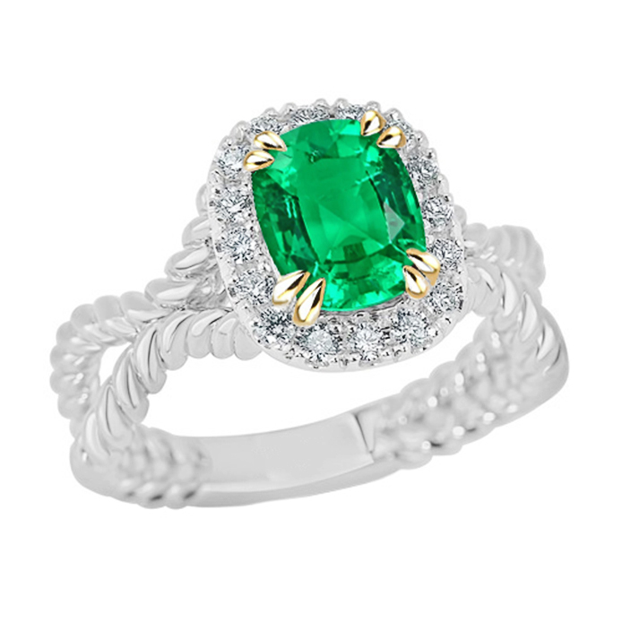 Smeraldo Fine Anello con Pietra Preziosa – vista principale