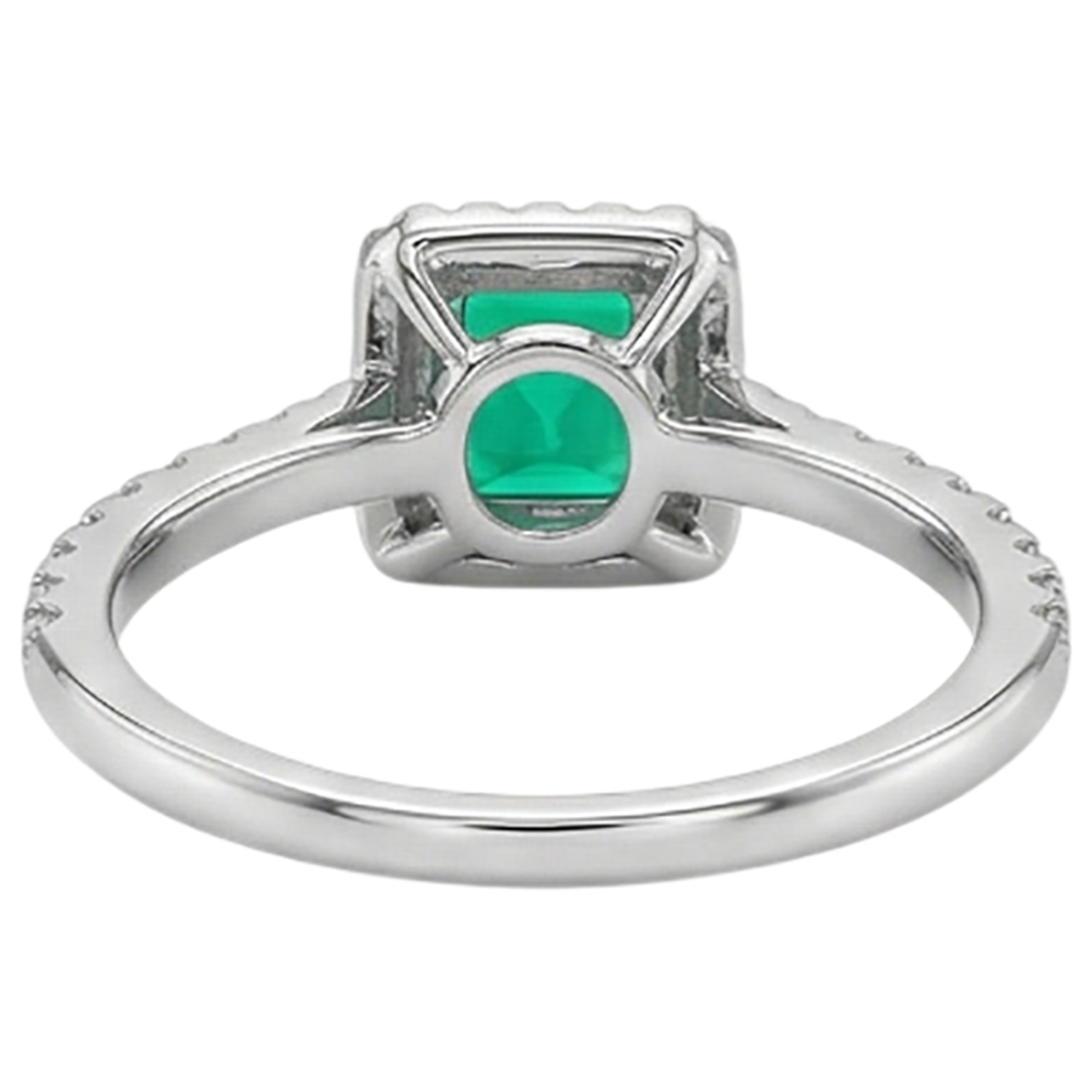 Smeraldo Fine Anello con Gemma 2 carati Oro 14 Carati Bicolore – vista alternativa