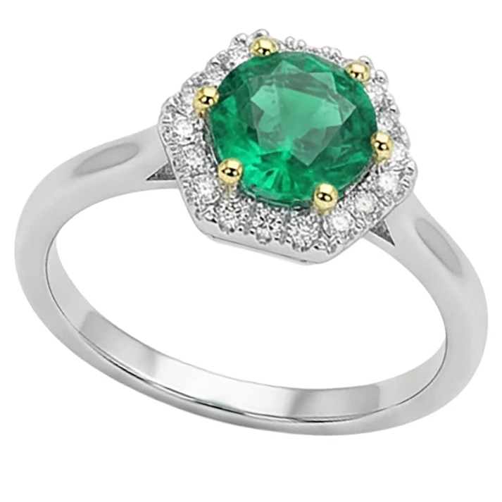 Sofisticato Smeraldo Fine Anello Pietra Colorata 2 carati – vista angolare