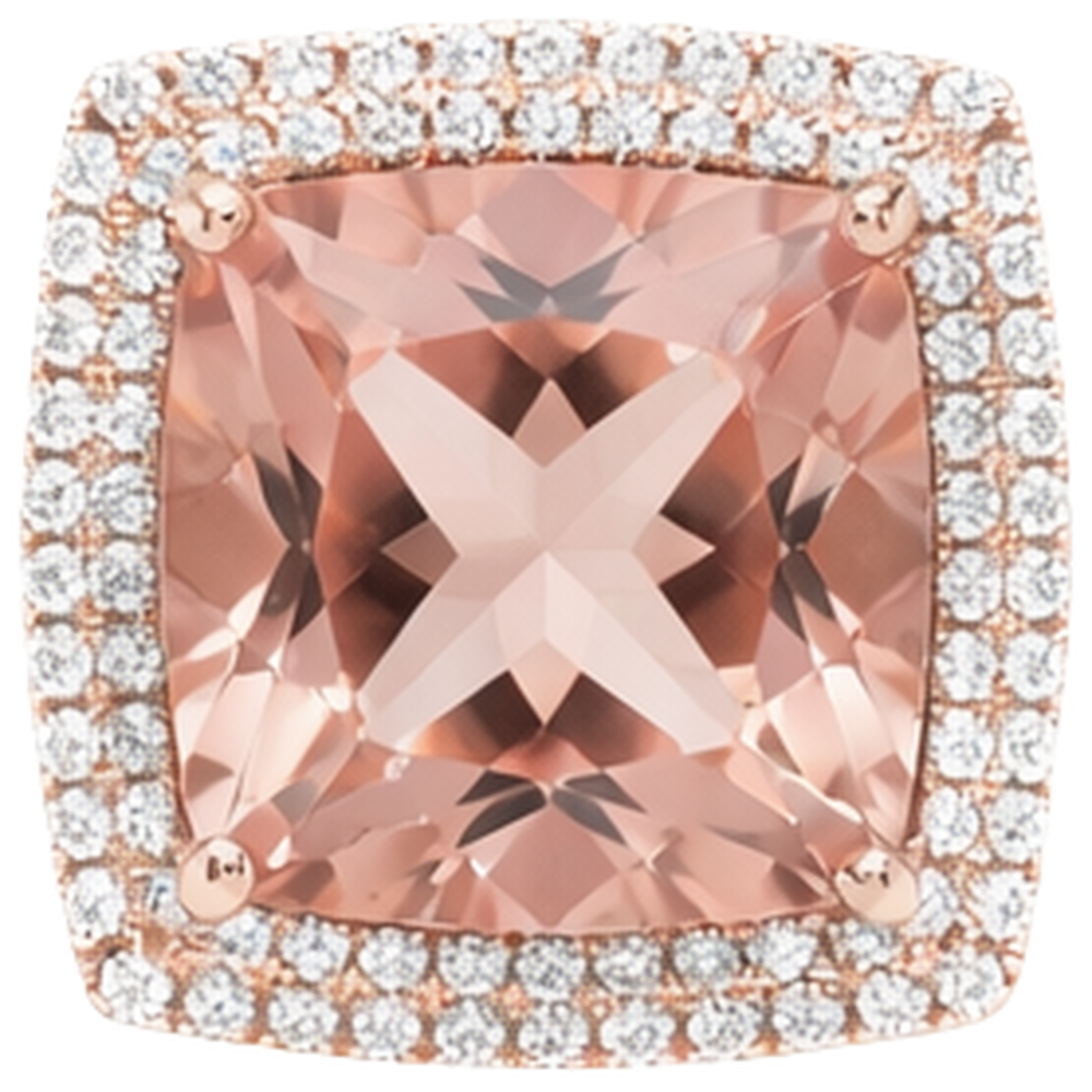 vero round morganite 12.75carati anello angolo laterale