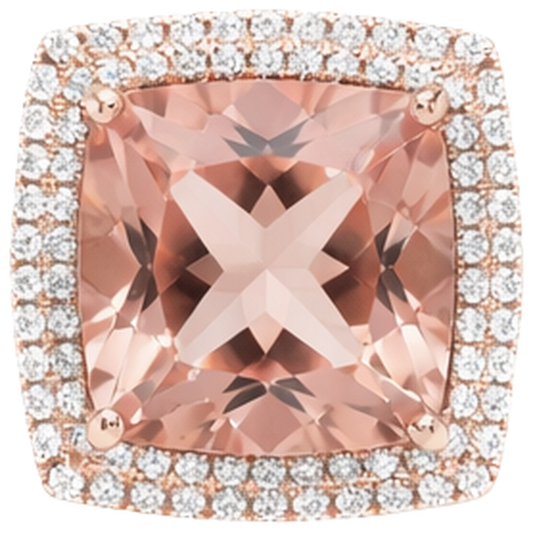 vero round morganite 12.75carati anello angolo laterale