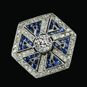 Halo Ring Bezel Set Round Old Miner Vero Diamond Blue Sapphire 5.50 Carati