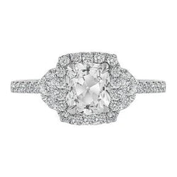 Halo Ring Cushion Old Miner Vero Diamonds Prong Set 4 Carati Gioielli In Oro