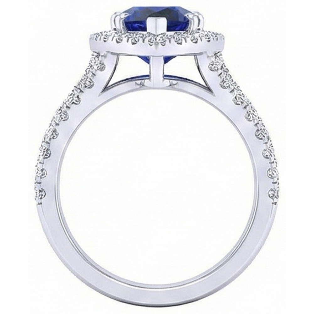 vero round diamante 5carati anello dettaglio fascia