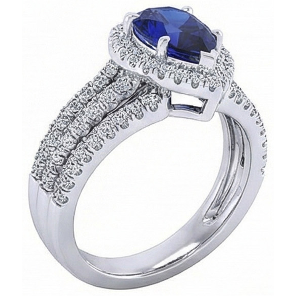 vero round diamante 5carati anello su bianco