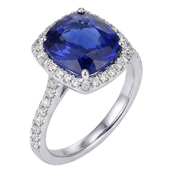 Squisito Anello con Pietra Preziosa con Zaffiro Blu Reale Anello